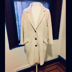 Zara Woman Ecru Off-White Car Coat Jacket